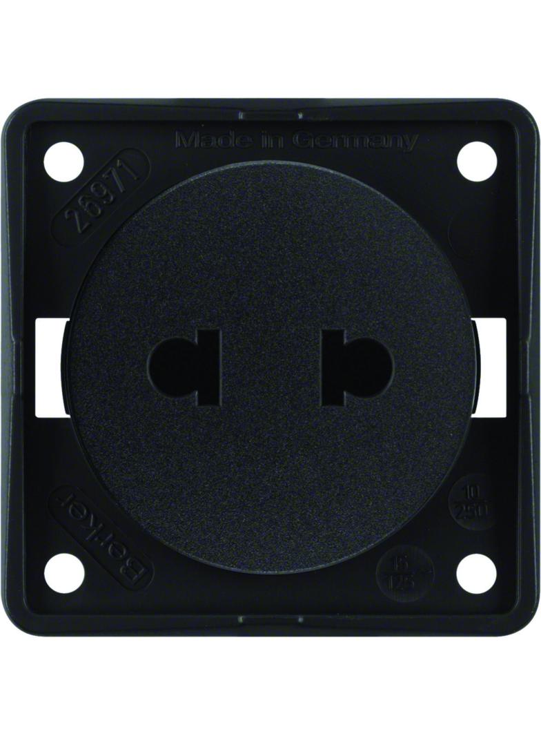 BERKER Integro Flow Gniazdo bez uziemienia ''Standard Euro-Amerykański'' czarny 962572503 HAGER