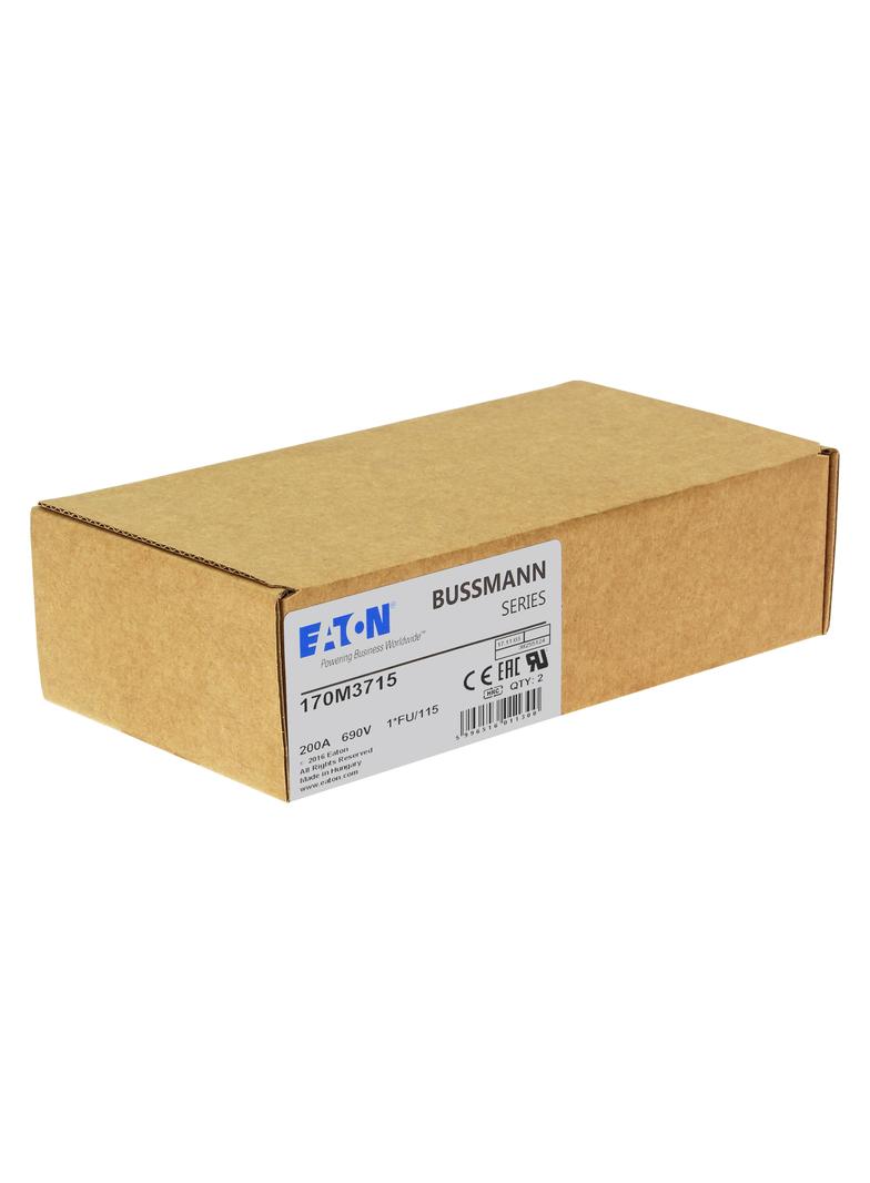 FUSE 200A 690V 1 FU 115 AR UC Wkładka szybka 200A AC 690V rozmiar 1 45x45x148 mm aR, 170M3715 EATON