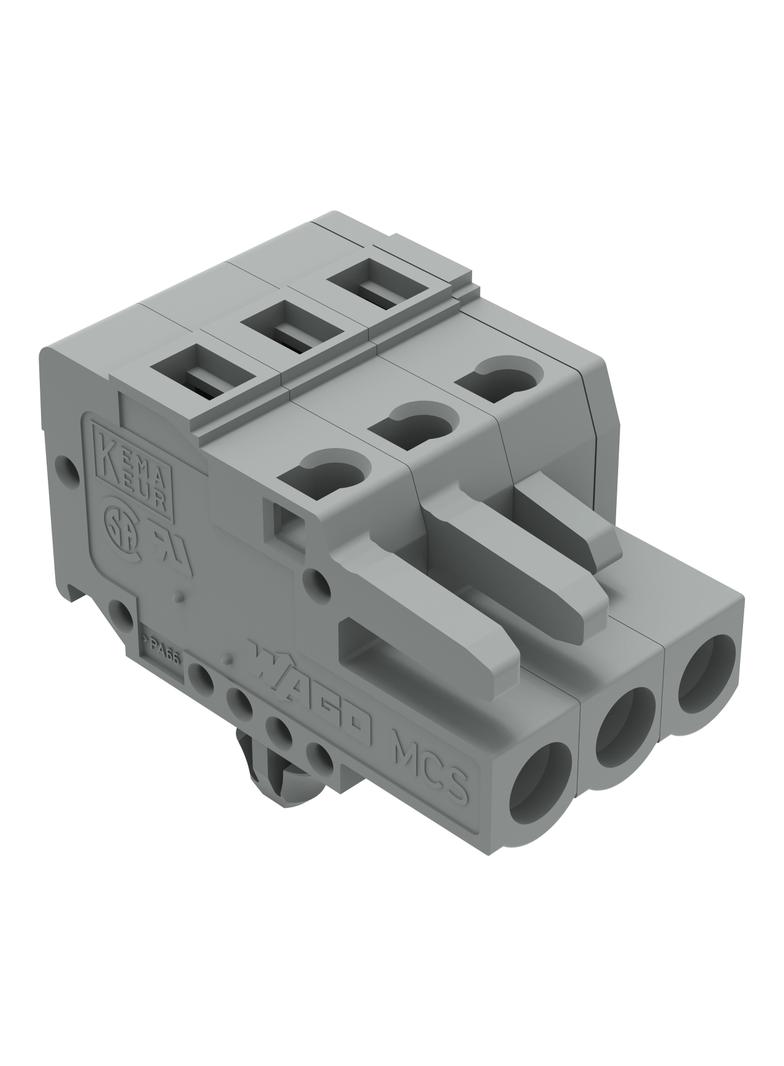 MCS-MIDI Classic gniazdo 3-bieg. szare raster 5 mm /100szt./ WAGO
