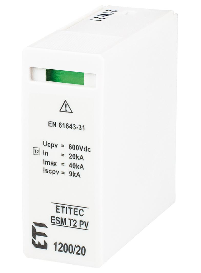 Moduł wymienny do ogran.przepięć Typ 2 (kl.C) do systemów PV MOD. ESM T2 PV 600/20 S 002440682 ETI
