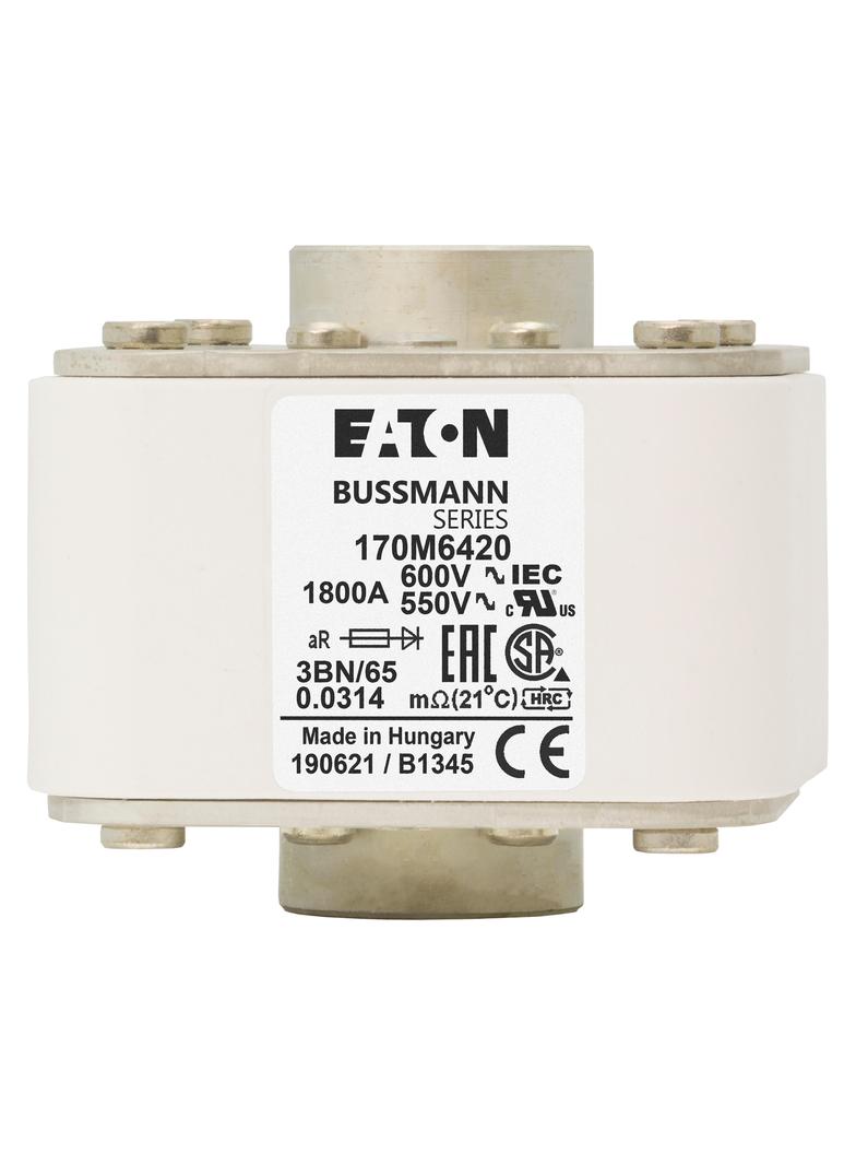 FUSE 1800A 600V 3BN/65 AR UR Wkładka szybka 1800A AC 600V rozmiar 3 76x92x53 mm aR IEC UL 170M6420 E