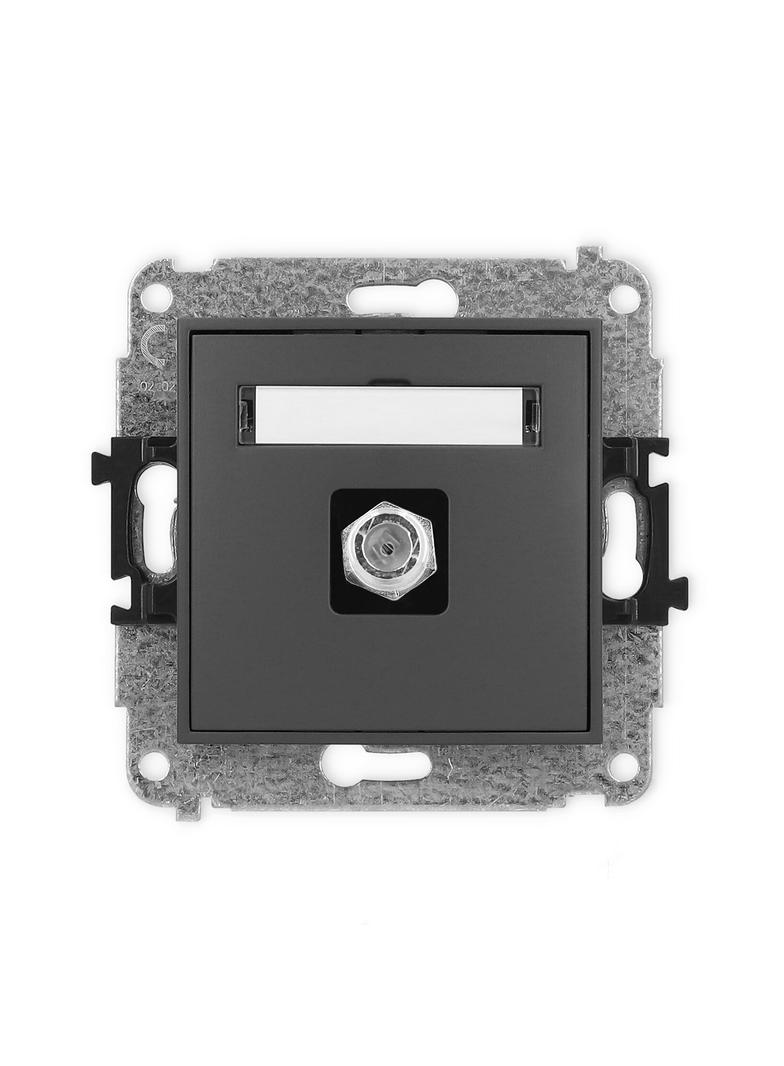 ICON Gniazdo pojedyncze antenowe typu F (SAT) niklowany grafitowy mat 28IGF-1 KARLIK