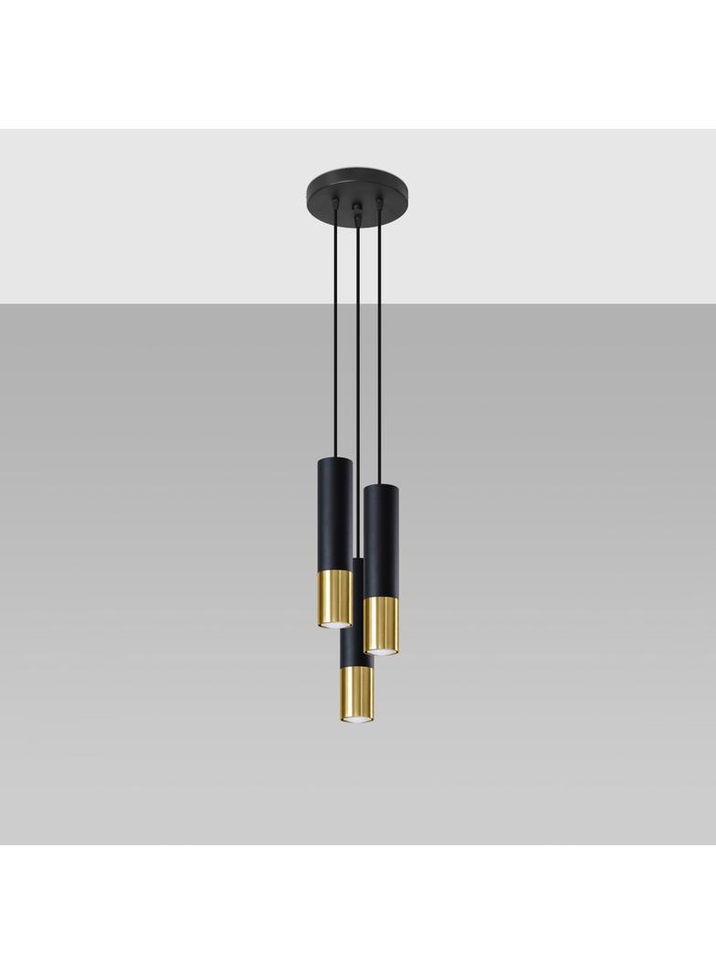 Sollux Lampa wisząca LOOPEZ 3P czarny/złoty SL.0955