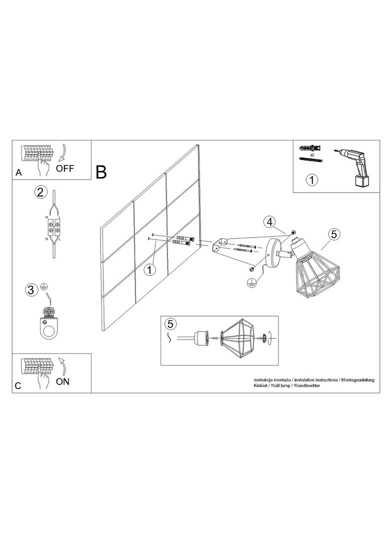 Sollux Kinkiet ARTEMIS 1 czarny SL.1105