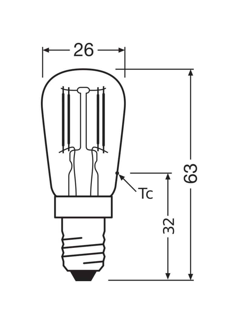 Lampa LED SPECIAL T26 Filament szkło przezroczyste 5 non-dim 1,6W 824 E14