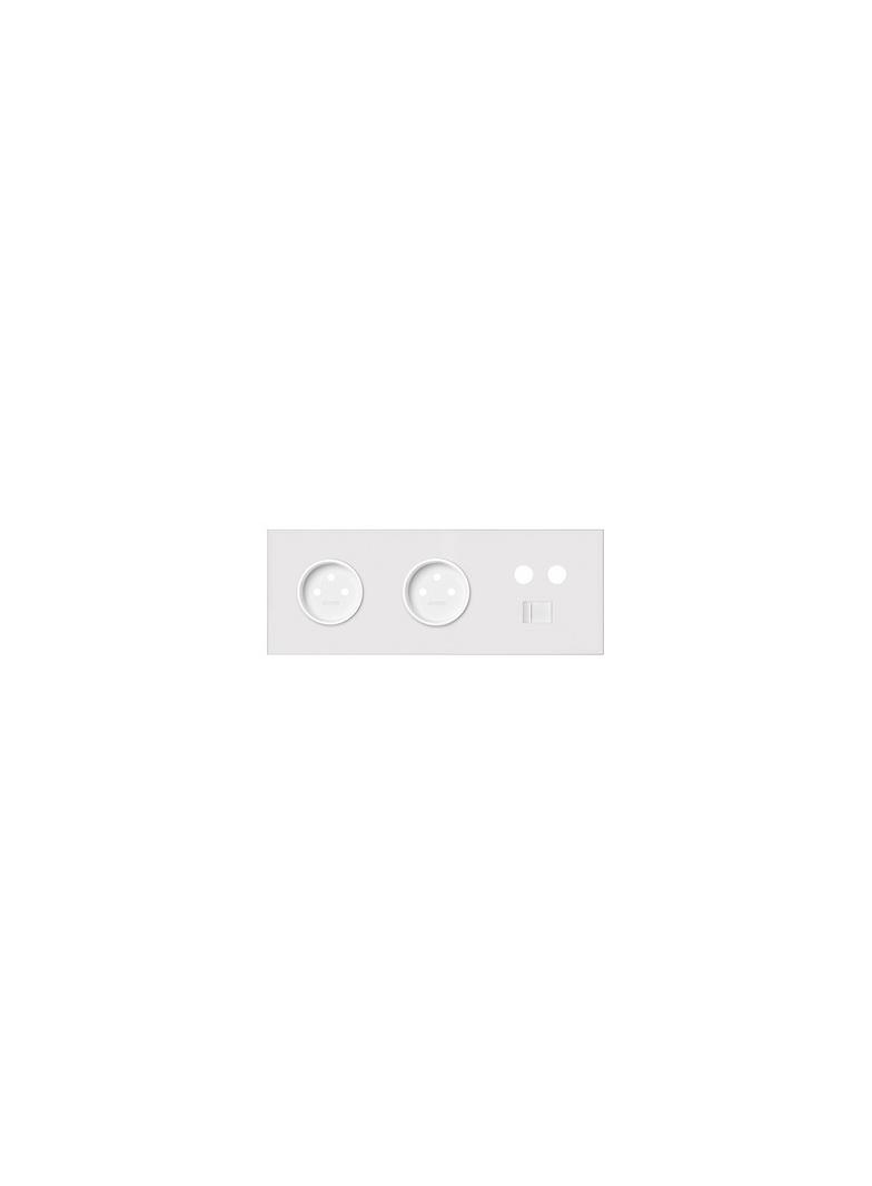 Simon 100 Panel 3-krotny: 2 gniazda + 1 TV + 1 RJ45 biały mat 10020316-230 KONTAKT