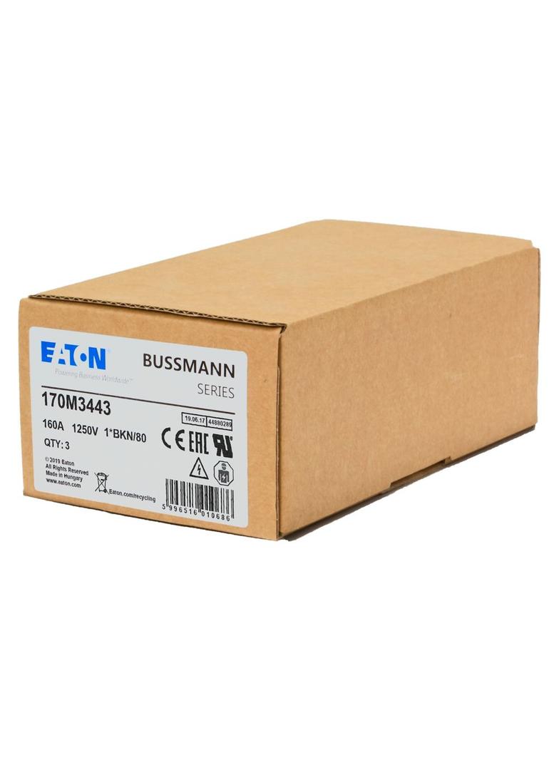 FUSE 160A 1250V 1*BKN/80 AR CU Wkładka szybka 160A AC 1250V rozmiar 1 45x59x81 mm aR 170M3443 EATON