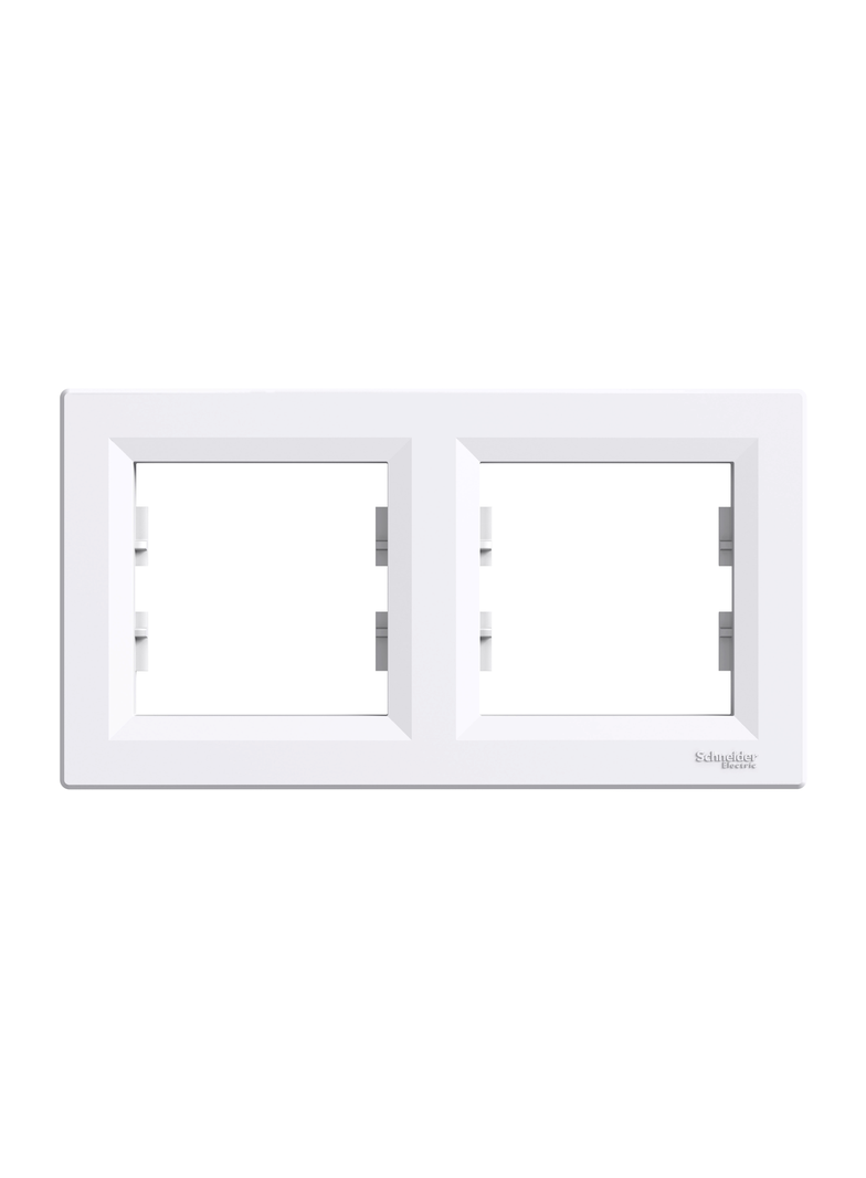 Asfora, ramka 2-krotna, pozioma, biały