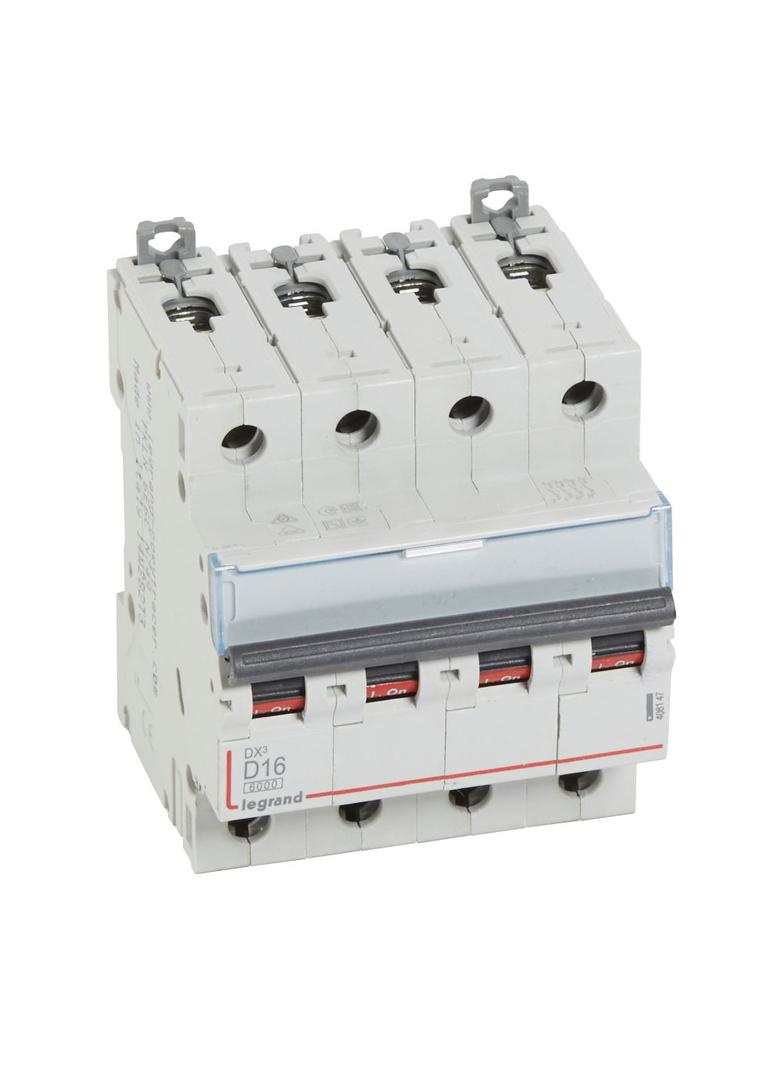 WYŁĄCZNIK NADPRĄDOWY S 304 4P D 16A 6000A SERII DX3, Legrand