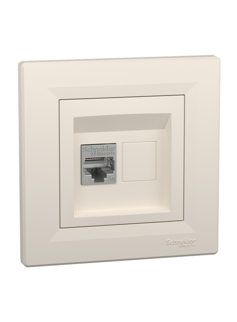 Asfora, gniazdo komputerowe RJ45 kat.5e, STP, kremowy