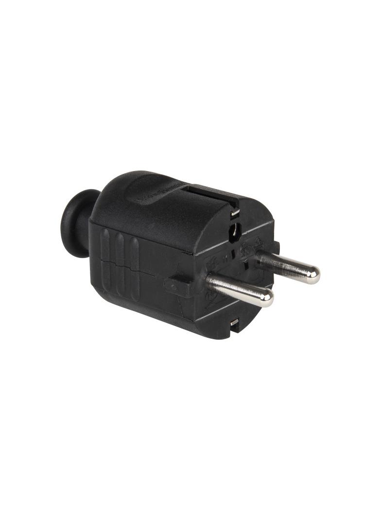 WTYCZKA JEDNOFAZOWA Z TWORZYWA 10/16A  2P+Z typ „Uni-Schuko” czarna  IP20