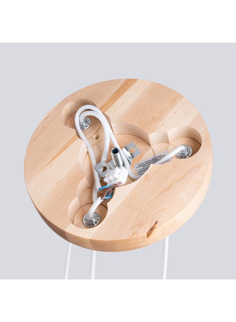 Lampa wisząca PEKKA 3P biała/naturalne drewno