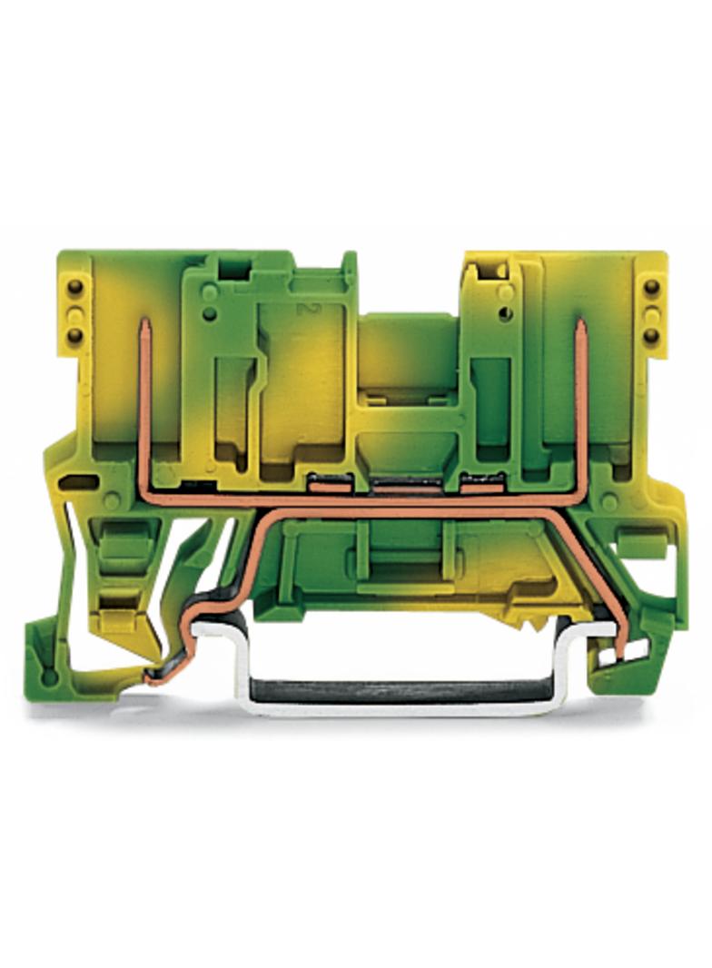 X-COM złączka bazowa 2-pinowa PE żółto-zielona