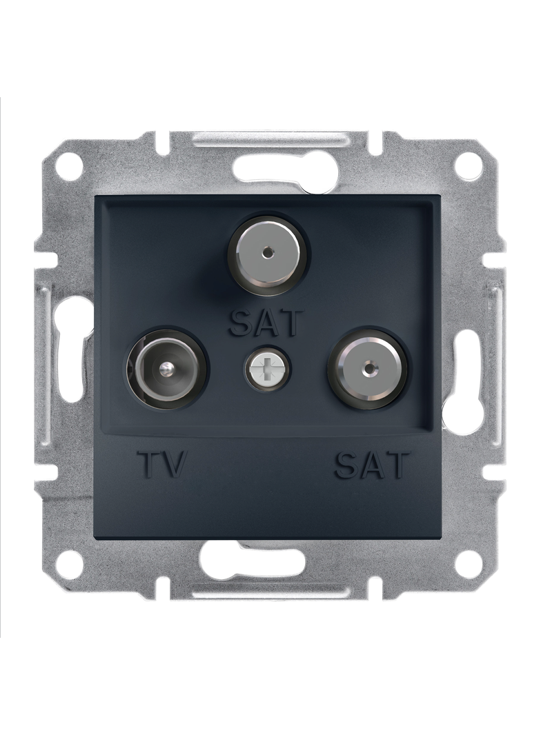 Asfora, gniazdo TV-SAT-SAT końcowe 1dB, bez ramki, antracyt