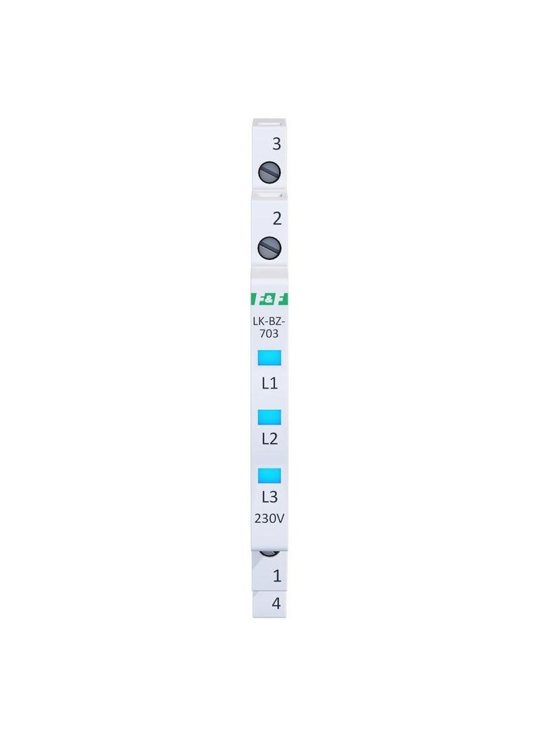 Lampka kontrolna zasilania z zabezpieczeniem 1/3S 3xLED NIEBIESKA LK-BZ-703B F&F