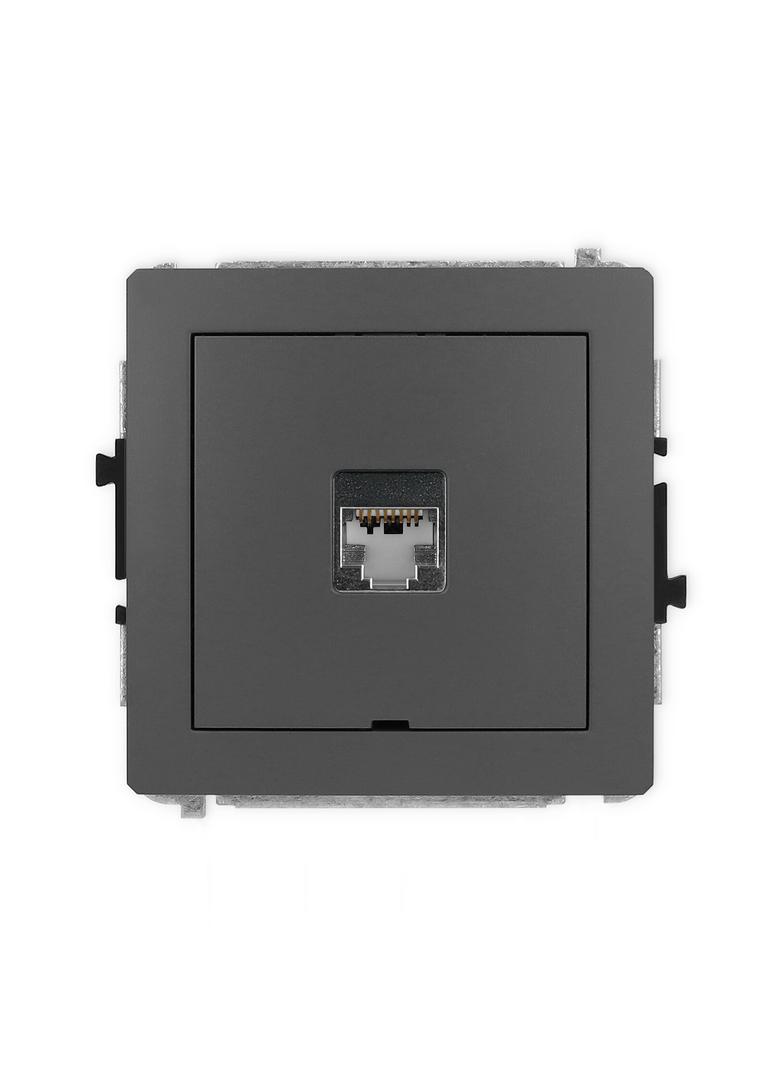 DECO Mechanizm gniazda komputerowego pojedynczego 1xRJ45, kat. 5e, ekranowany, 8-stykowy, bez pola o