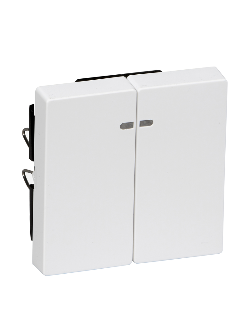 Merten, System M, klawisz podwójny z okienkiem sygnalizacyjnym, biały active