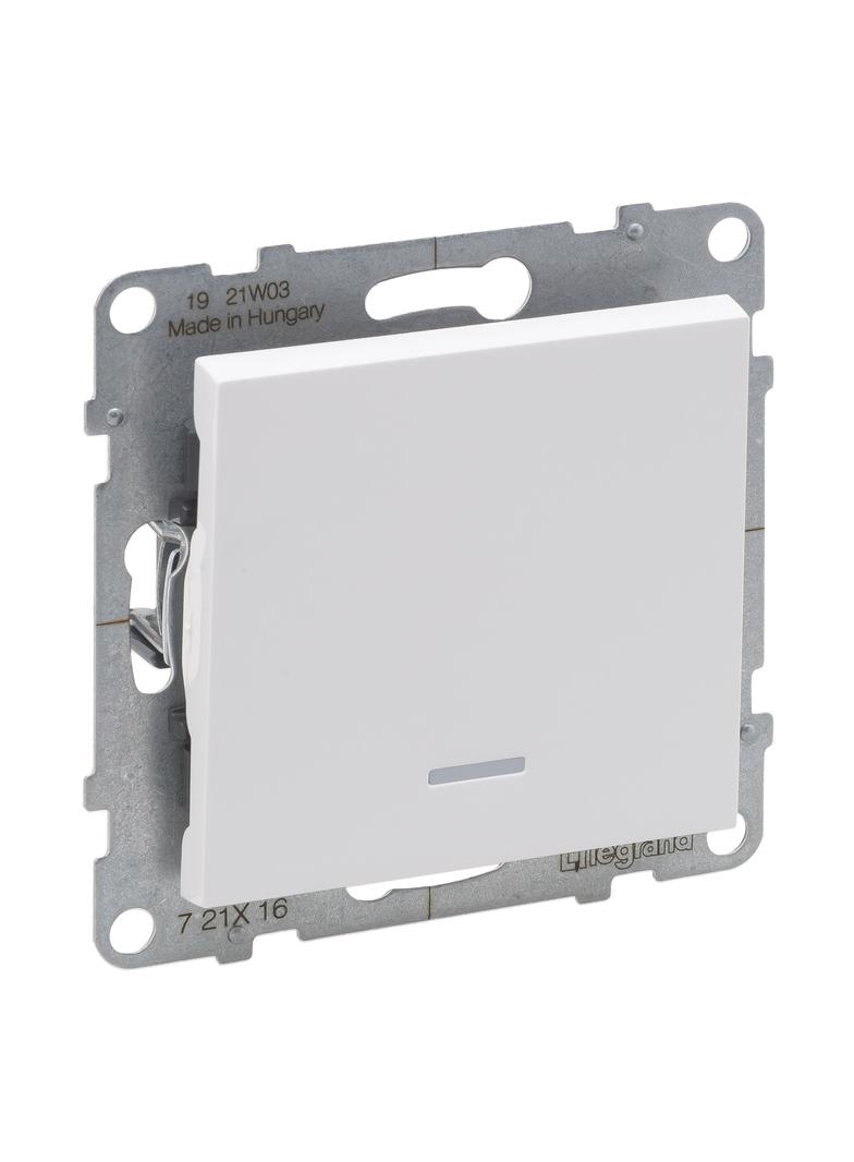 SUNO - Łącznik schodowy z podświetleniem - 10 AX - 250 V~ - zaciski automatyczne, Biały, Legrand