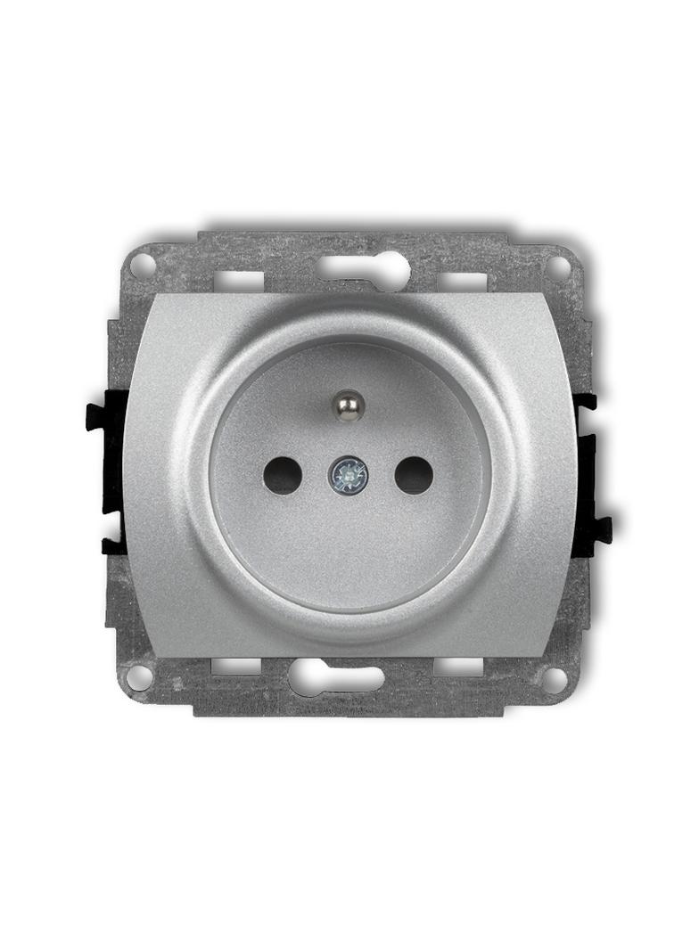 TREND Mechanizm gniazda pojedynczego z uziemieniem 2P+Z (przesłony torów prądowych) srebrny metalik
