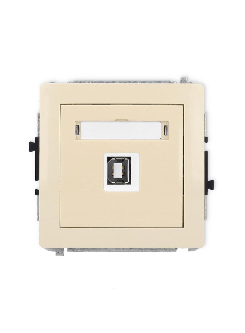 DECO Mechanizm gniazda pojedynczego USB A-B 2.0 beżowy