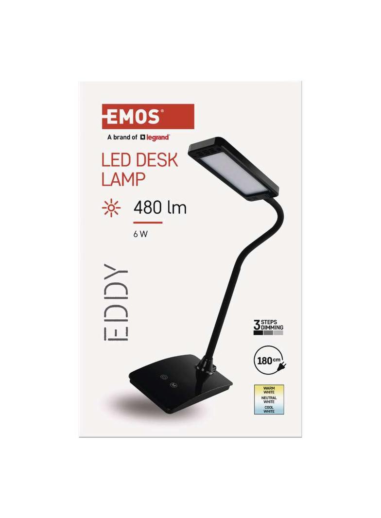 Lampa biurkowa LED EDDY czarna, WW/NW/CW Z7599B EMOS