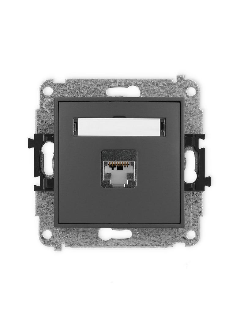 ICON Mechanizm gniazda komputerowego pojedynczego 1xRJ45, kat. 5e, ekranowany, 8-stykowy grafitowy m