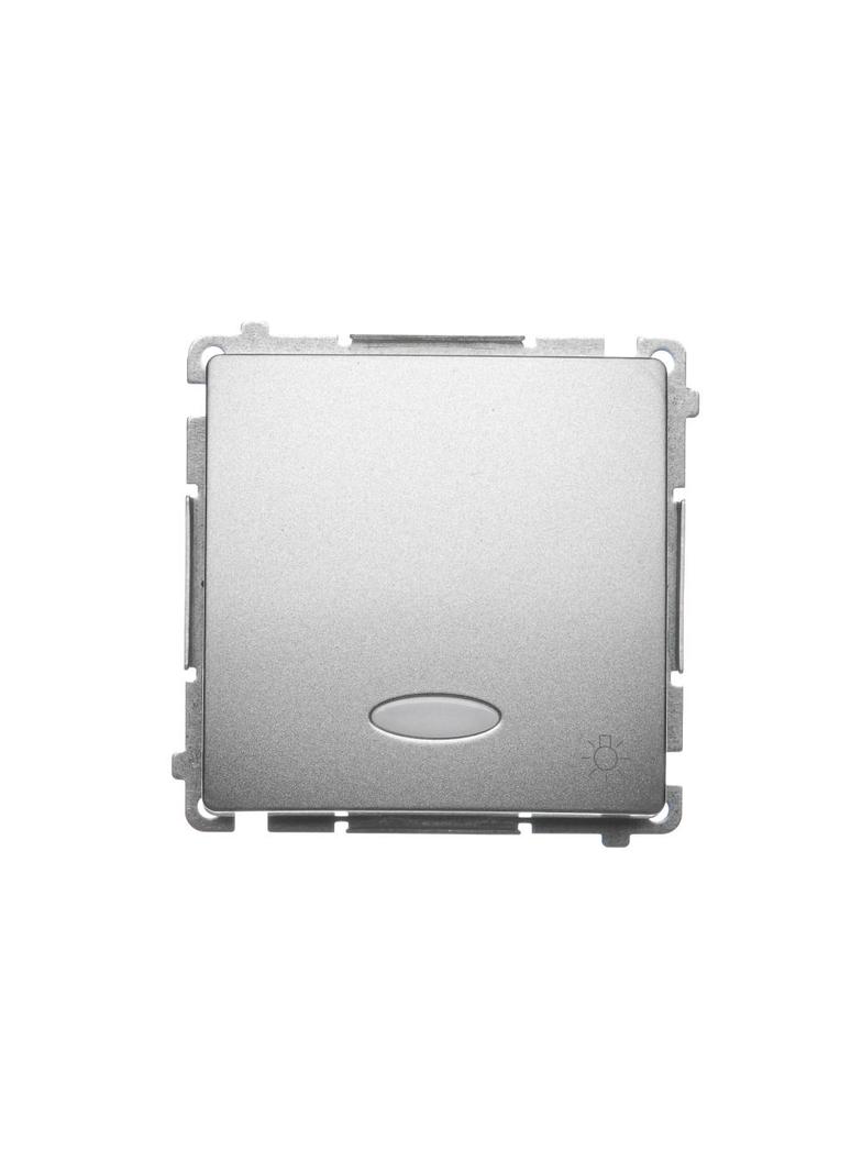 Simon Basic Przycisk światło z podświetleniem LED na 24V 10A 24V szybkozłączka srebrny mat BMS1L24V.01/43 BMS1L24V.01/29 KONTAKT