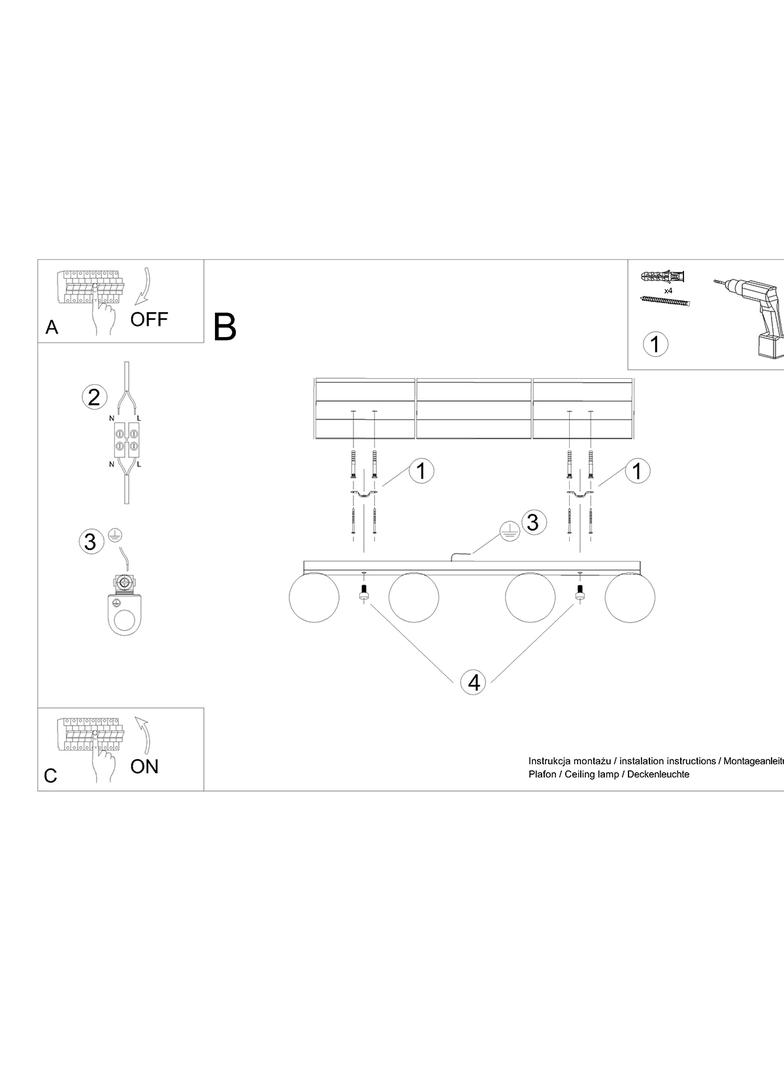 Sollux Plafon YOLI 4 czarny SL.1154
