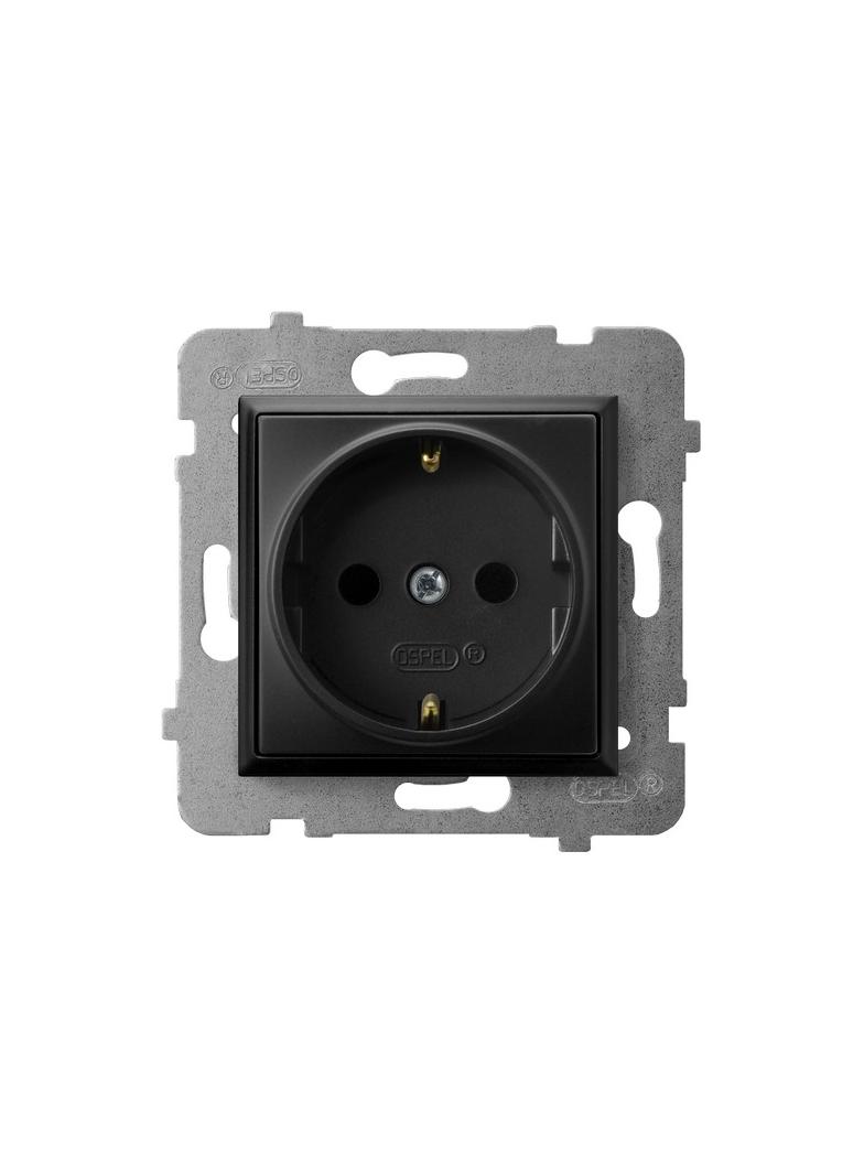 ARIA Gniazdo pojedyncze z uziemieniem schuko - kolor czarny metalik