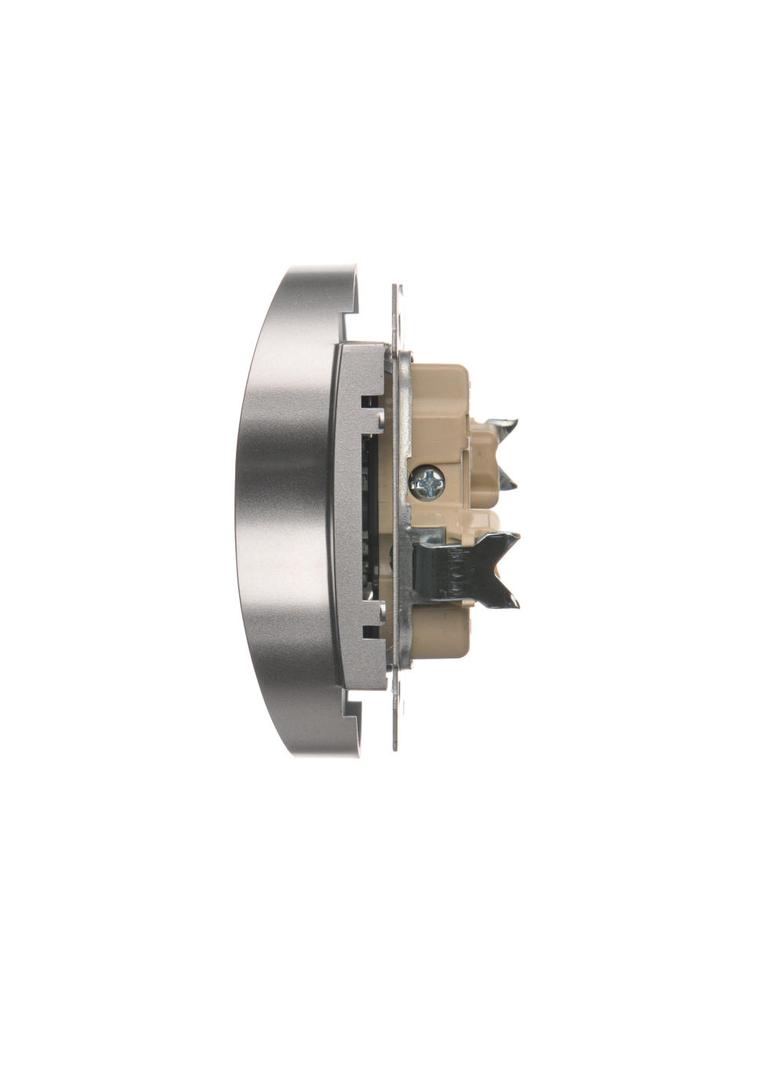 Simon 54 Nature Gniazdo wtyczkowe z uziemieniem z przesłonami podwójne do ramek NATURE 16A 250V zaciski śrubowe srebrny mat DGZ2MZN.01/43 KONTAKT
