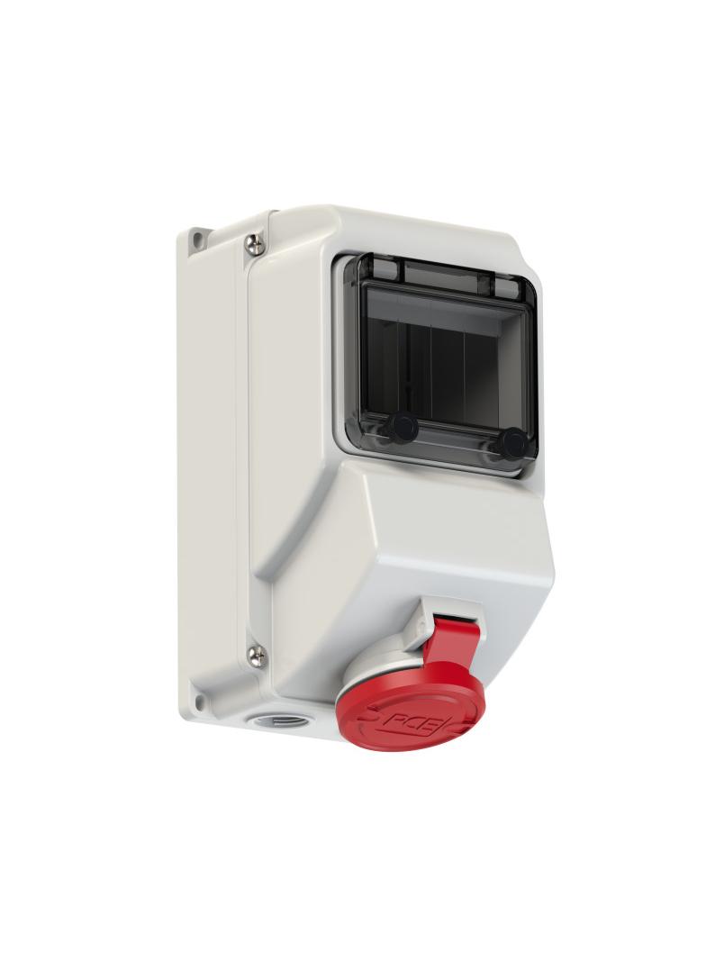 GNIAZDO Z MIEJSCEM NA WYŁĄCZNIK NA SZYNĘ DIN TH 35 16A 400V 3P+Z IP44 IP44