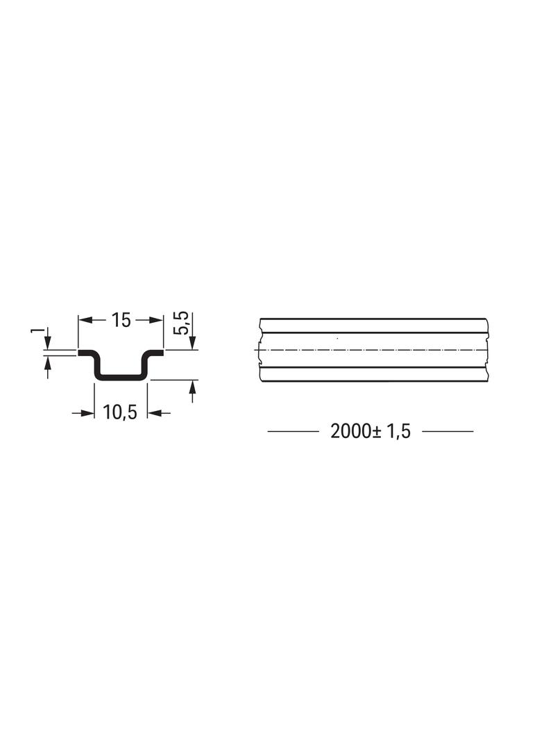 szyna nieperforowana 2m, 15 x 5,5 mm WAGO