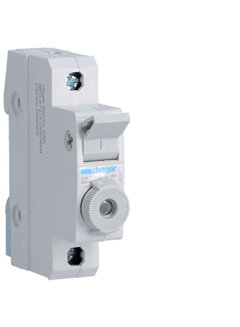 Rozłącznik bezpiecznikowy cylindryczny 1P 10x38mm L95100 HAGER