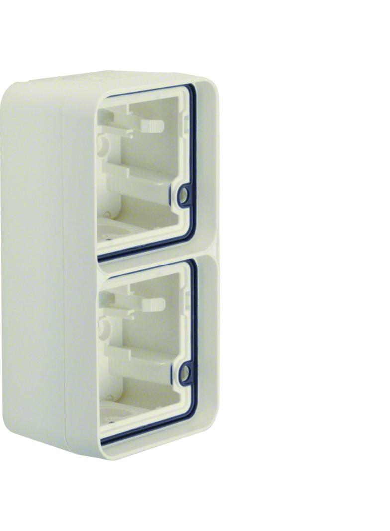 BERKER W.1 Adapter natynkowy podwójna pionowa 2 wejścia IP55 biały 6719333502 HAGER
