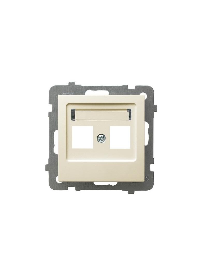 AS Obudowa gniazda podwójnego typu Keystone prosta - kolor ecru