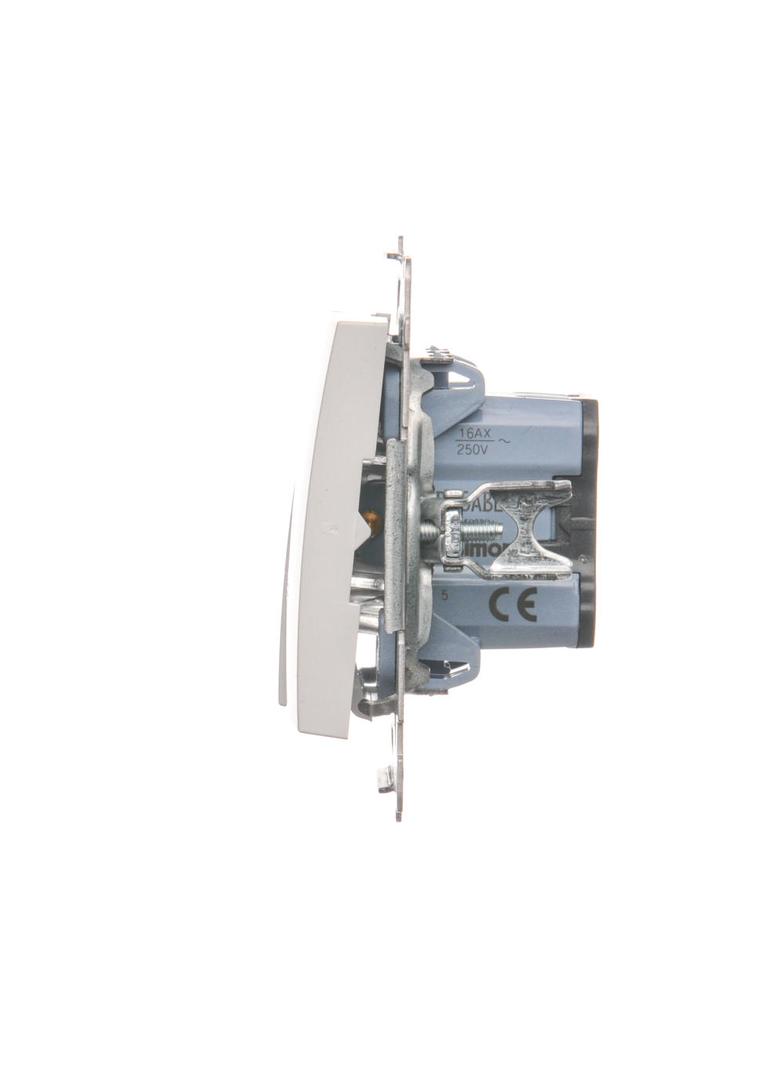 Simon 54 Łącznik świecznikowy z podświetleniem LED i do wersji IP44 16A 250V zaciski śrubowe biały *Posiada wkładkę DU1W DW5ABL.01/11 KONTAKT