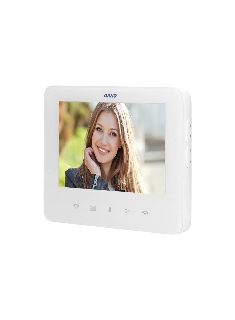 Zestaw wideodomofonowy, bezsłuchawkowy, kolor, LCD 7'', interkom, z szyfratorem, natynkowy, biały, SC OR-VID-VP-1073/W ORNO
