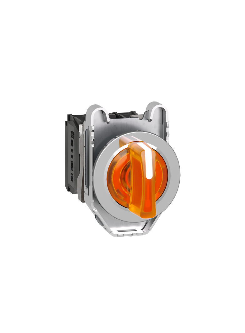 Harmony XB4 Przełącznik podświetlany zlicowany metal pomarańczowy O30 3 pozycyjny stabilny 230...240