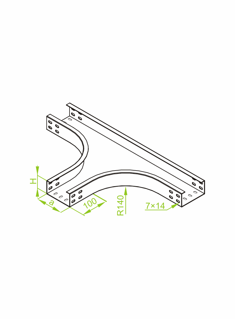 TKZC200H50 TRÓJNIK KORYTKA 2,0 MM