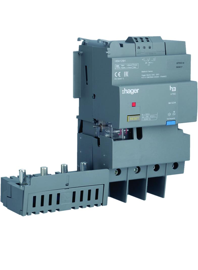 Blok różnicowo-prądowy 4P 125A bez regulacji HBA128H HAGER