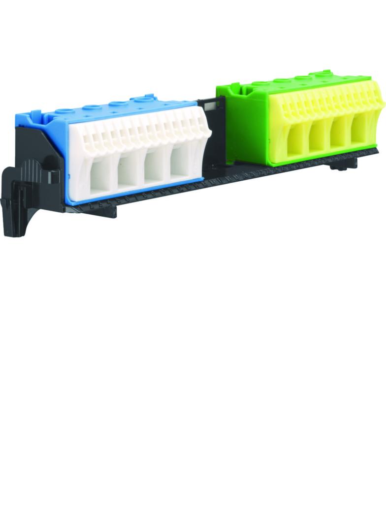 Zacisk PE/N z nośnikiem 2x18 Quickconnect - Blok dystrybucji zasilania (montaż na szynie) FZ382 HAGE