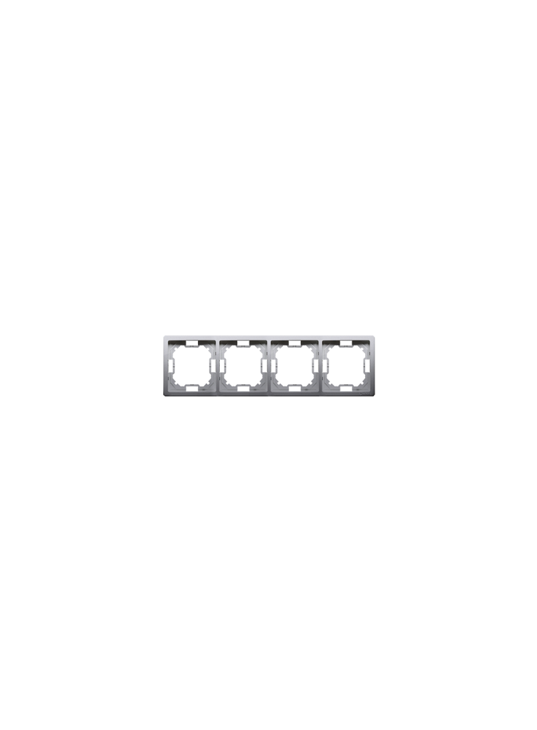 Simon Basic Standard Ramka 4-krotna – uniwersalna poziom i pion stal inox BMR4/21 KONTAKT