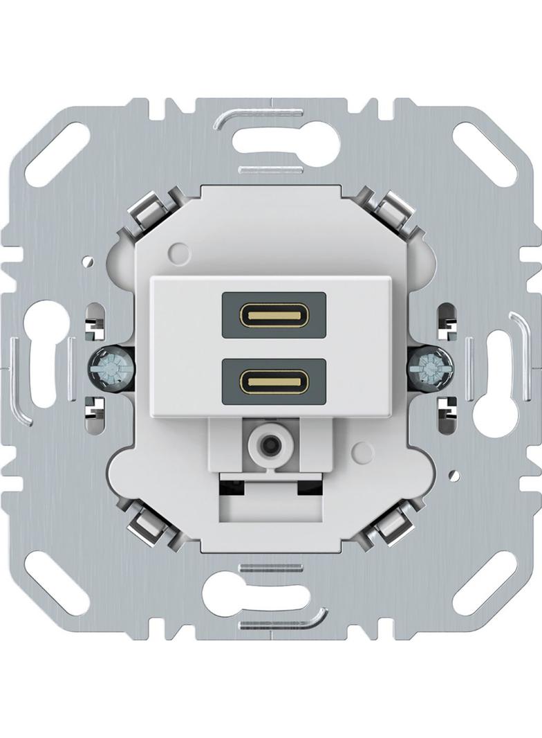 one.platform Mechanizm gniazda ładowania USB C+C 20W PD, biały mat