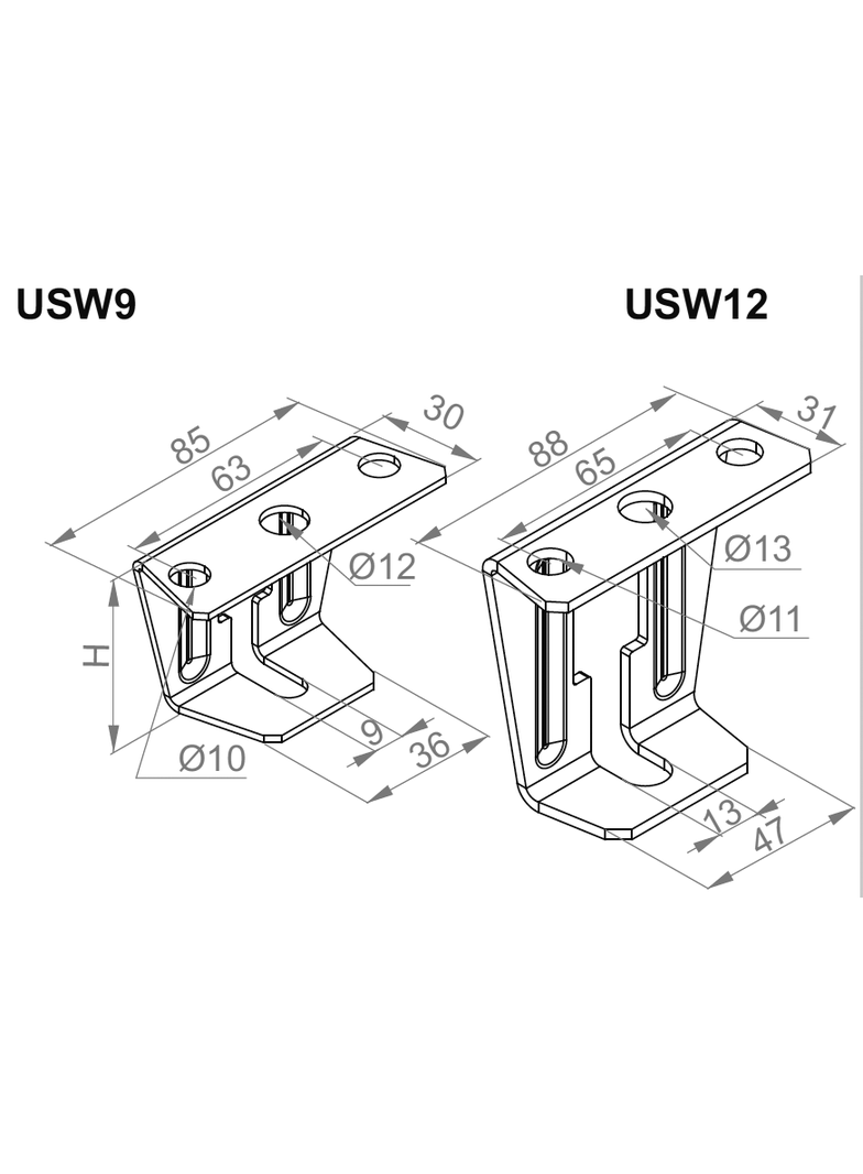 USW9 Uchwyt sufitowy