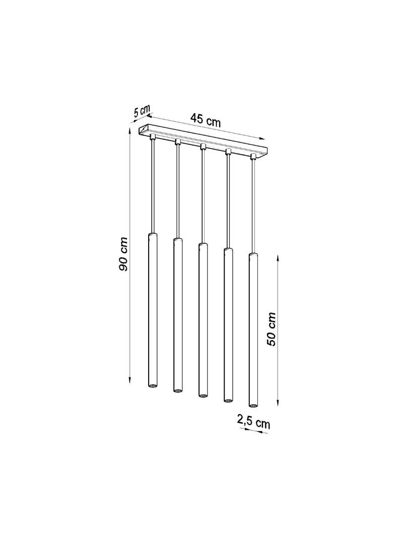 Sollux Lampa wisząca PASTELO 5 czarna SL.0472