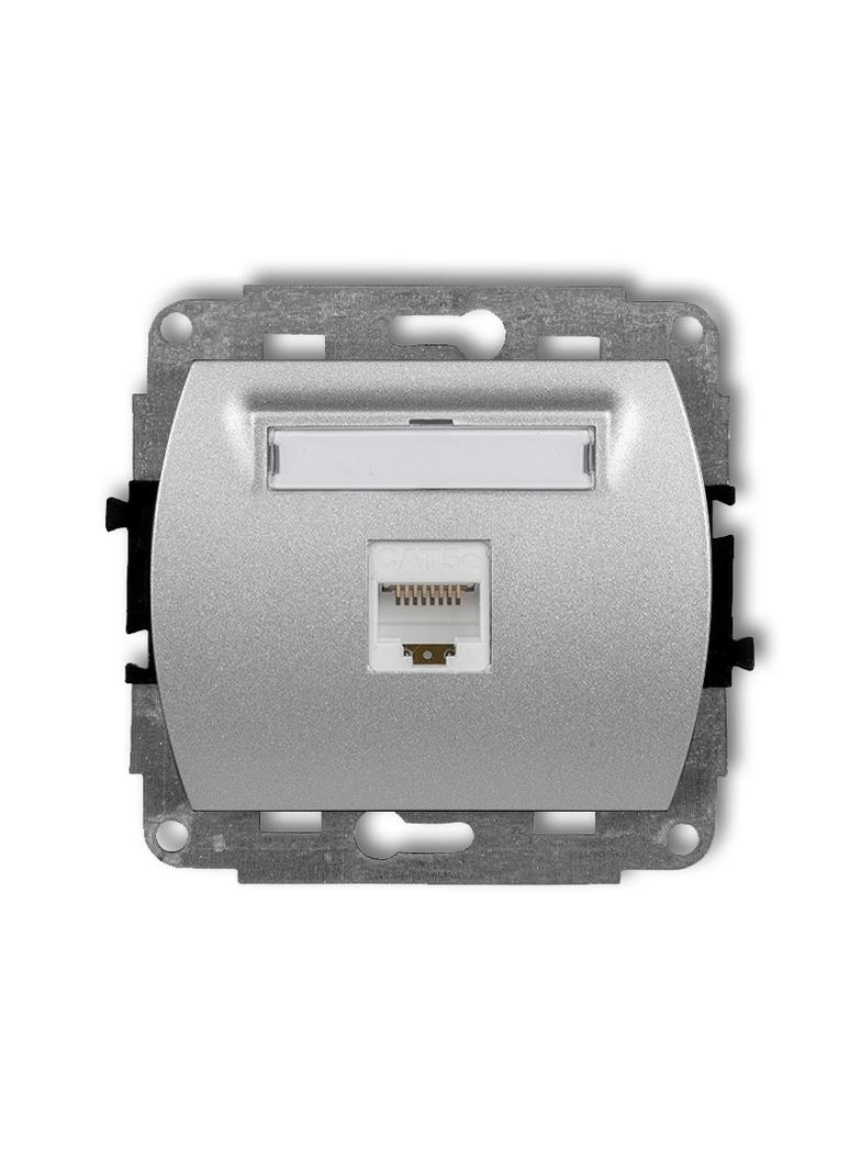 TREND Mechanizm gniazda komputerowego pojedynczego 1xRJ45, kat. 6, 8-stykowy srebrny metalik