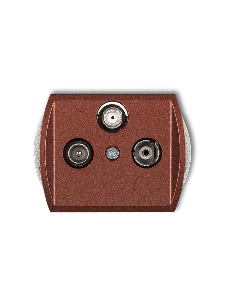 TREND Mechanizm gniazda abonenckiego RTV-SAT przelotowego 10dB brązowy metalik