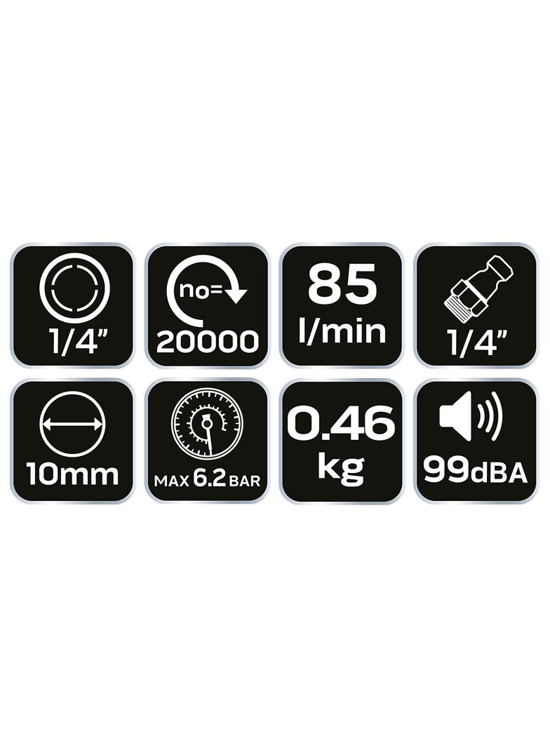 Szlifierka kątowa pneumatyczna 1/4";1/8" - 6 mm/3mm, 20 000 rpm