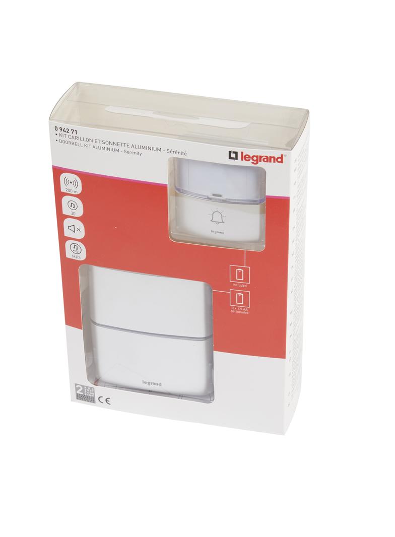 ZESTAW DZWONKOWY BEZPRZEWODOWY SERENITY - ALUMINIUM, Legrand