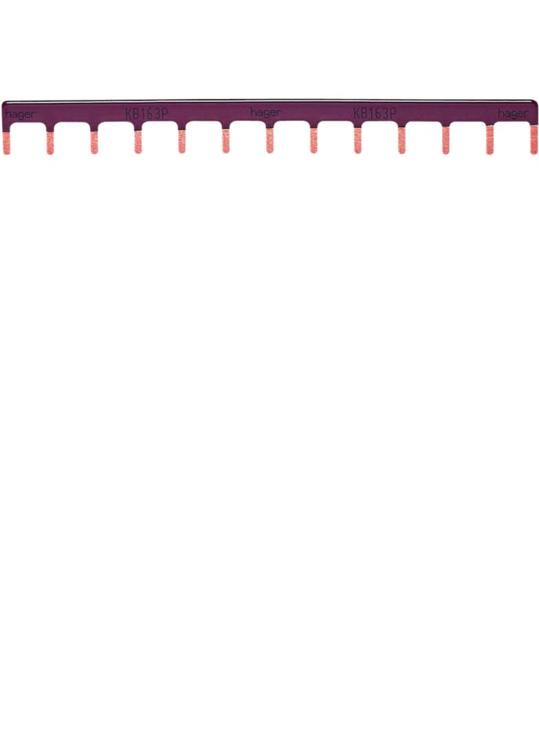 Szyna grzebieniowa kołkowa pozioma 1P 10mm2 13M powłoka brązowa KB163P HAGER